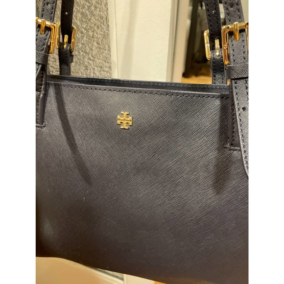 Tory Burch York Buckle Tote Bag navy gold hardware - Picture 6 of 10